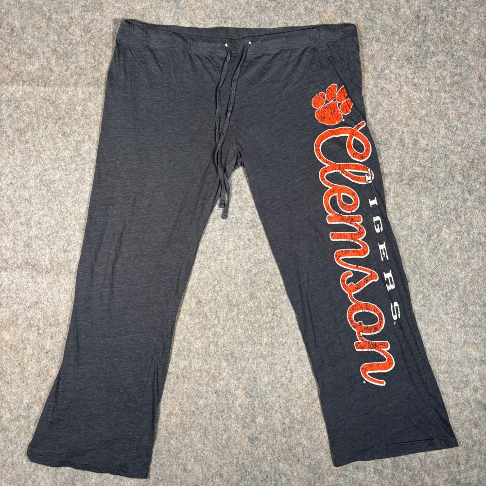 Clemson Tigers Womens 2XL Gray Pajama Lounge Pants NCAA Sleepwear Concepts Sport